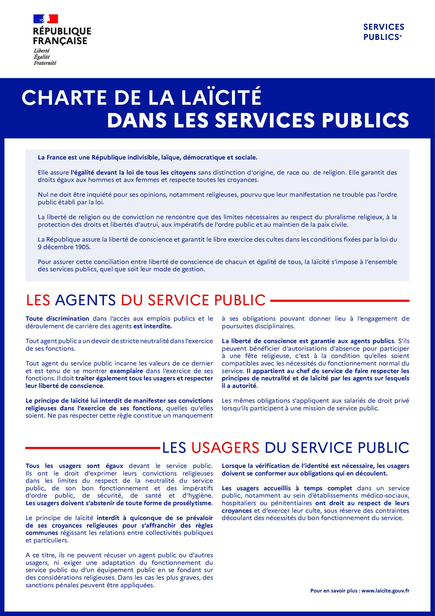 charte de la laïcité
